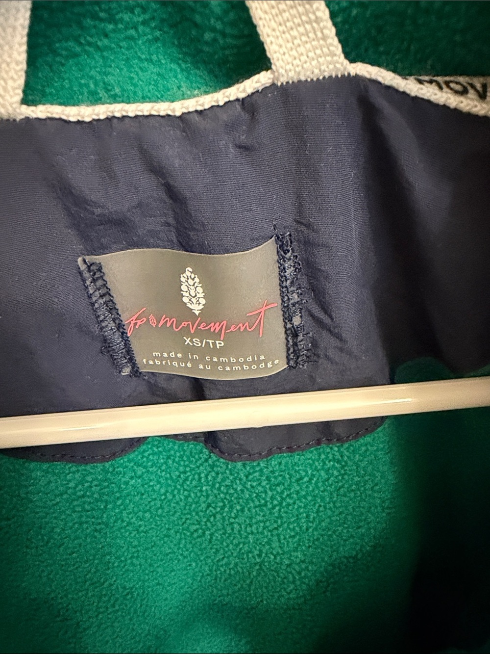 Free People Movement Navy Bomber Jacket with Green Lining - Picture 2 of 5
